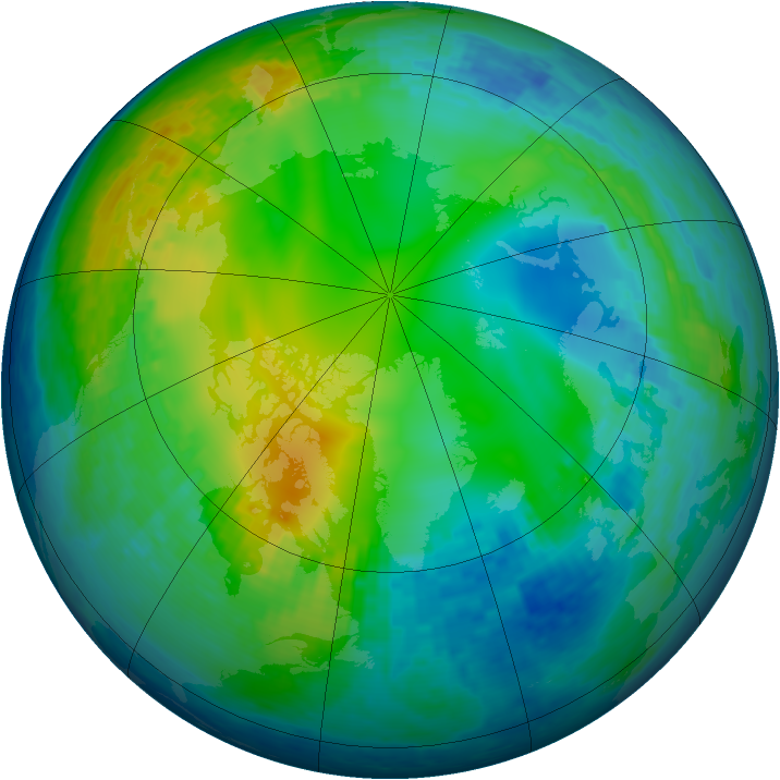 Arctic ozone map for 21 November 2001